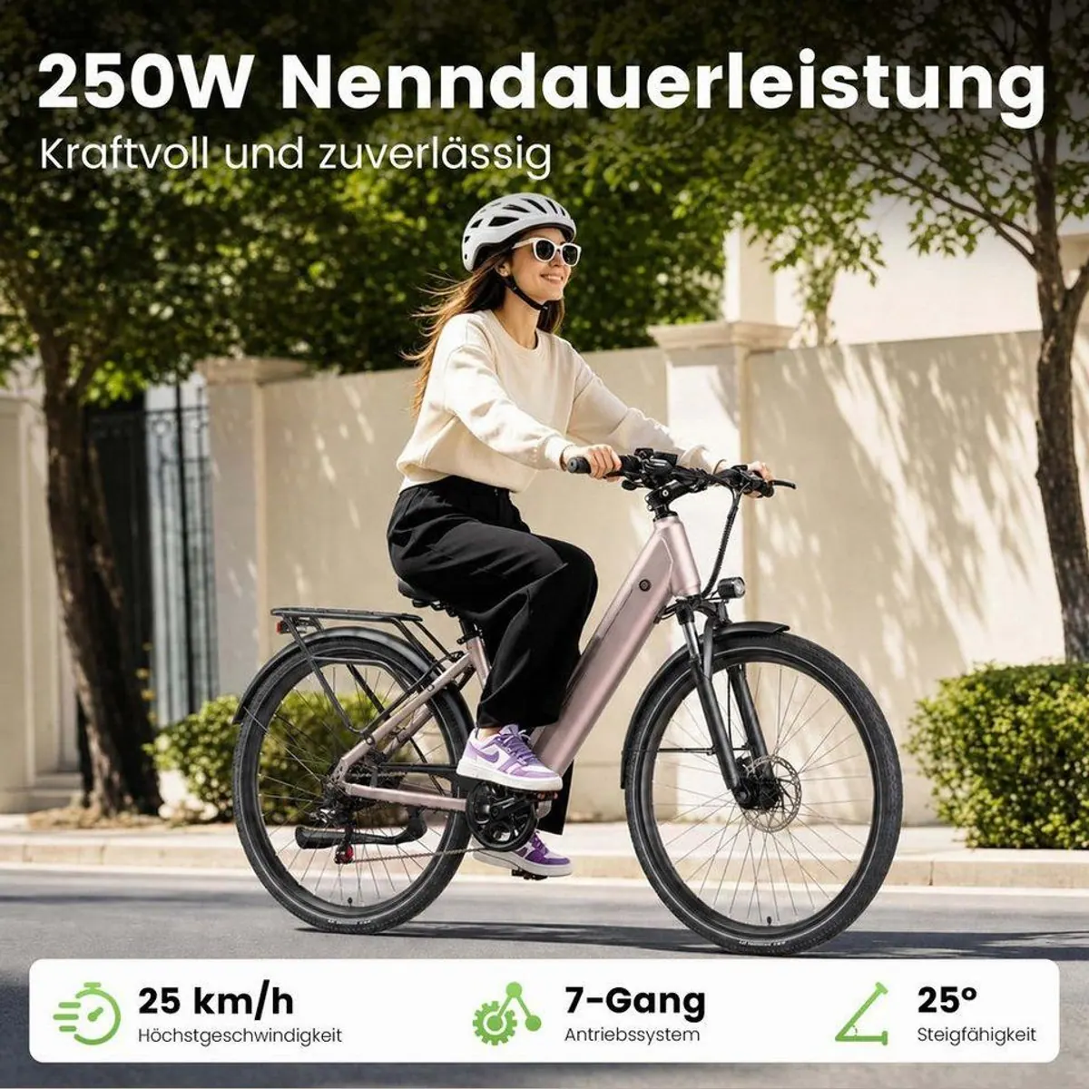 Vankel Lira E-Bike, 250W Motor, 140 km Reichweite — für Stadtfahrten und Pendler 3