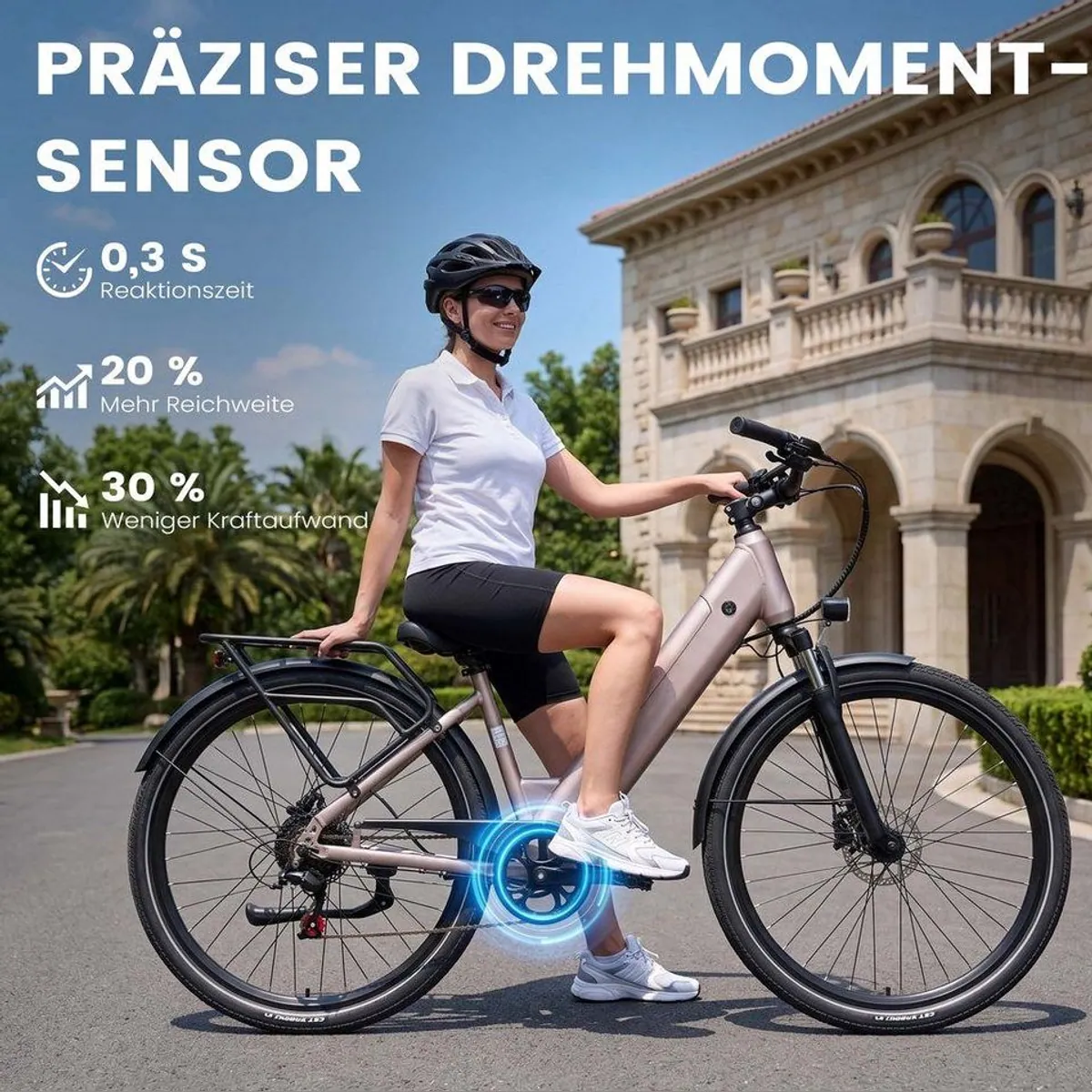 Vankel Lira E-Bike, 250W Motor, 140 km Reichweite — für Stadtfahrten und Pendler 4