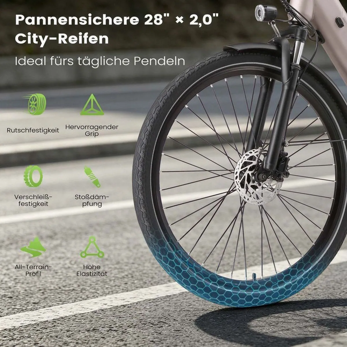 Vankel Lira E-Bike, 250W Motor, 140 km Reichweite — für Stadtfahrten und Pendler 5