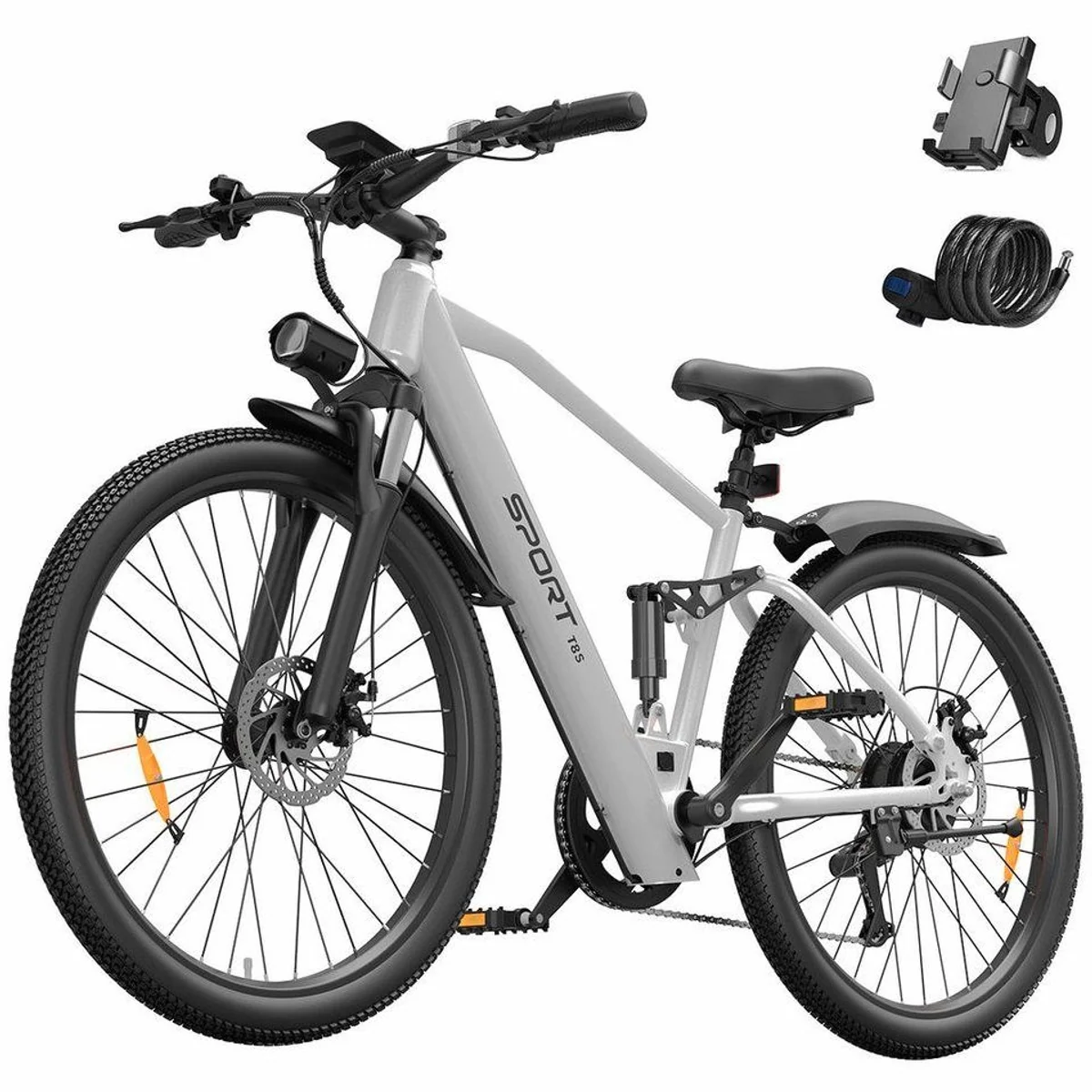 Vankel T8S E-Bike, kraftvoller 250W Heckmotor, 90 km Reichweite, Shimano 7-Gang