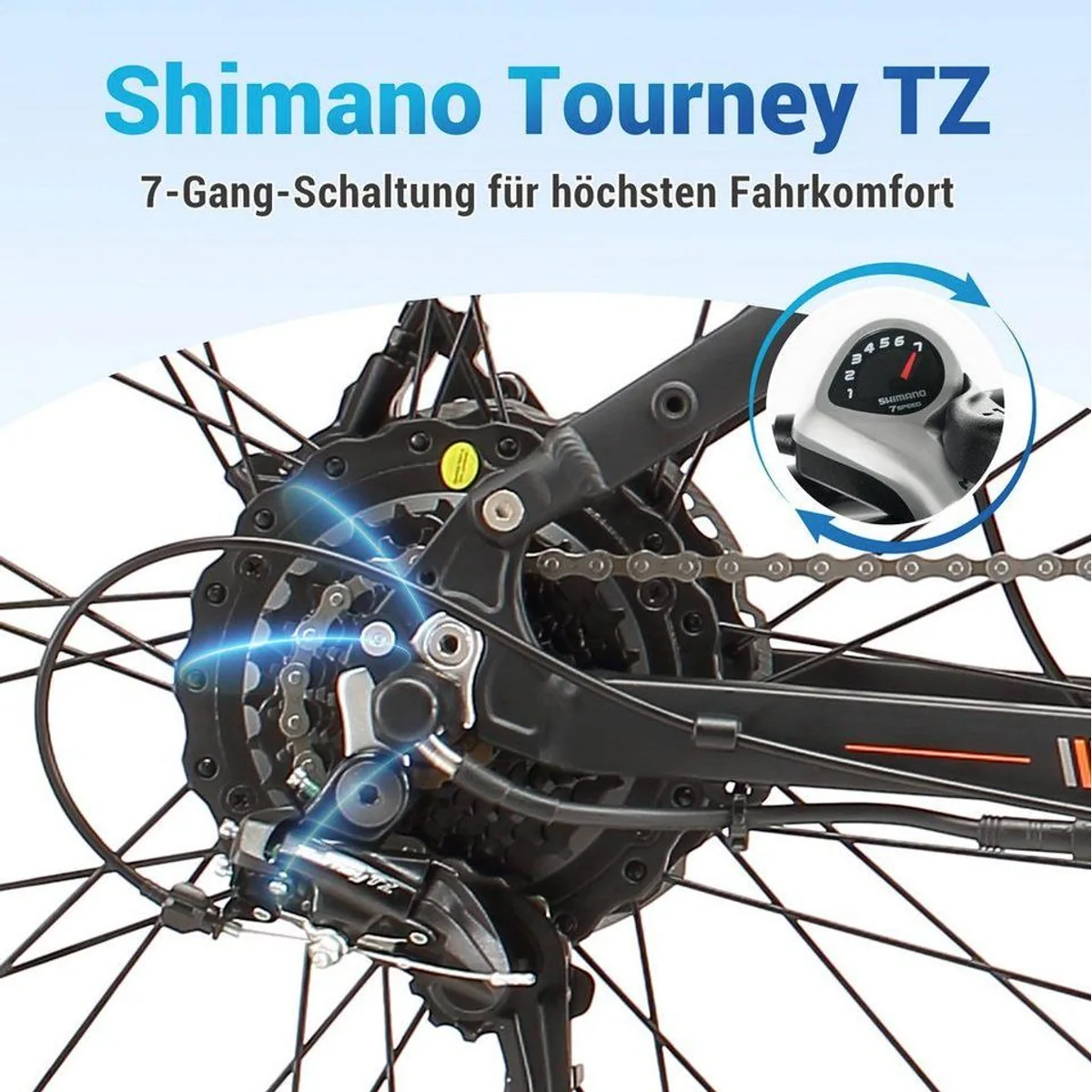 Vankel MX1 E-Fahrrad, 624 Wh Akku, 250W Heckmotor, 100 km Reichweite 5