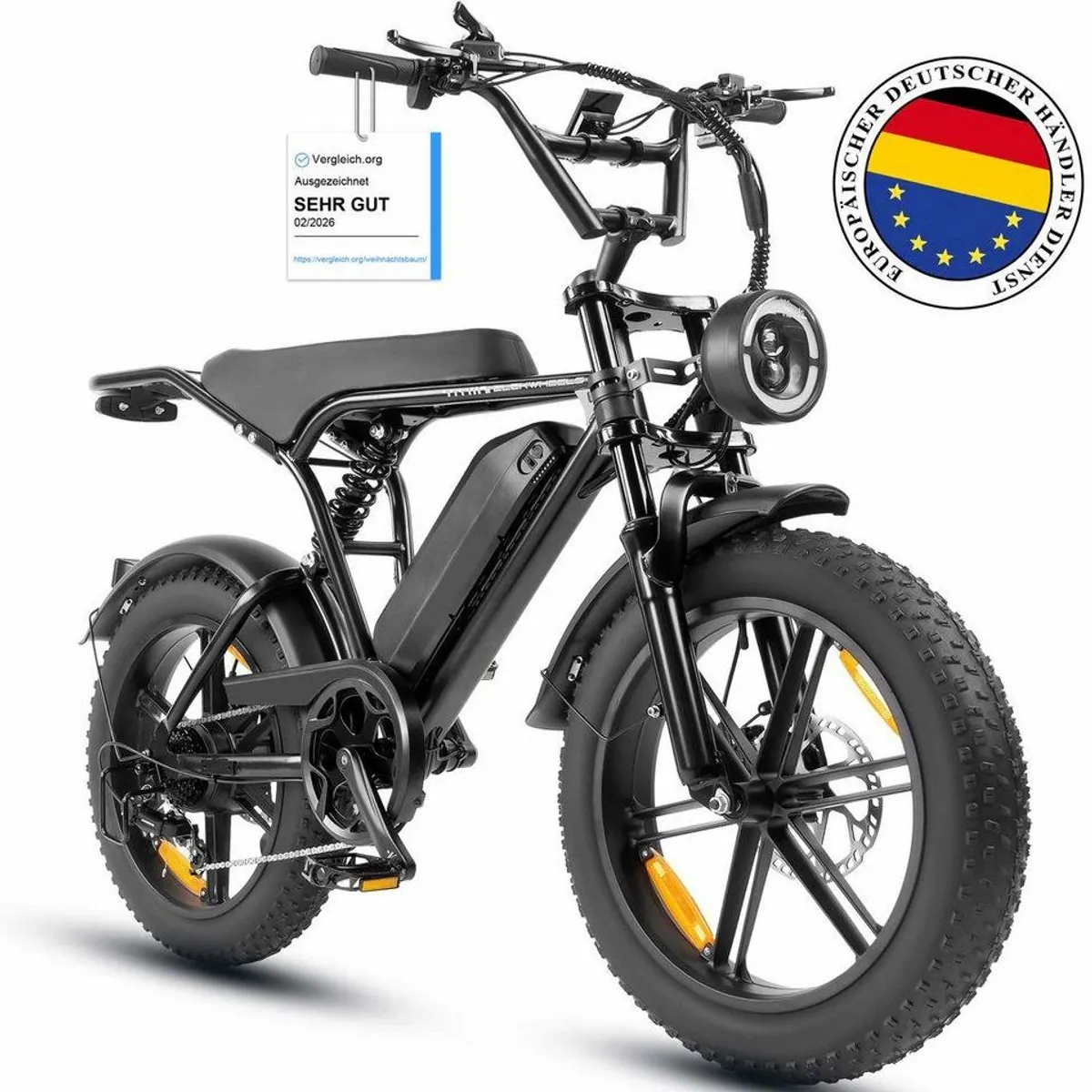 Vankel E-Bike Cityrad E6-3.0, kraftvoller Heckmotor, hohe Reichweite, komfortable Ausstattung