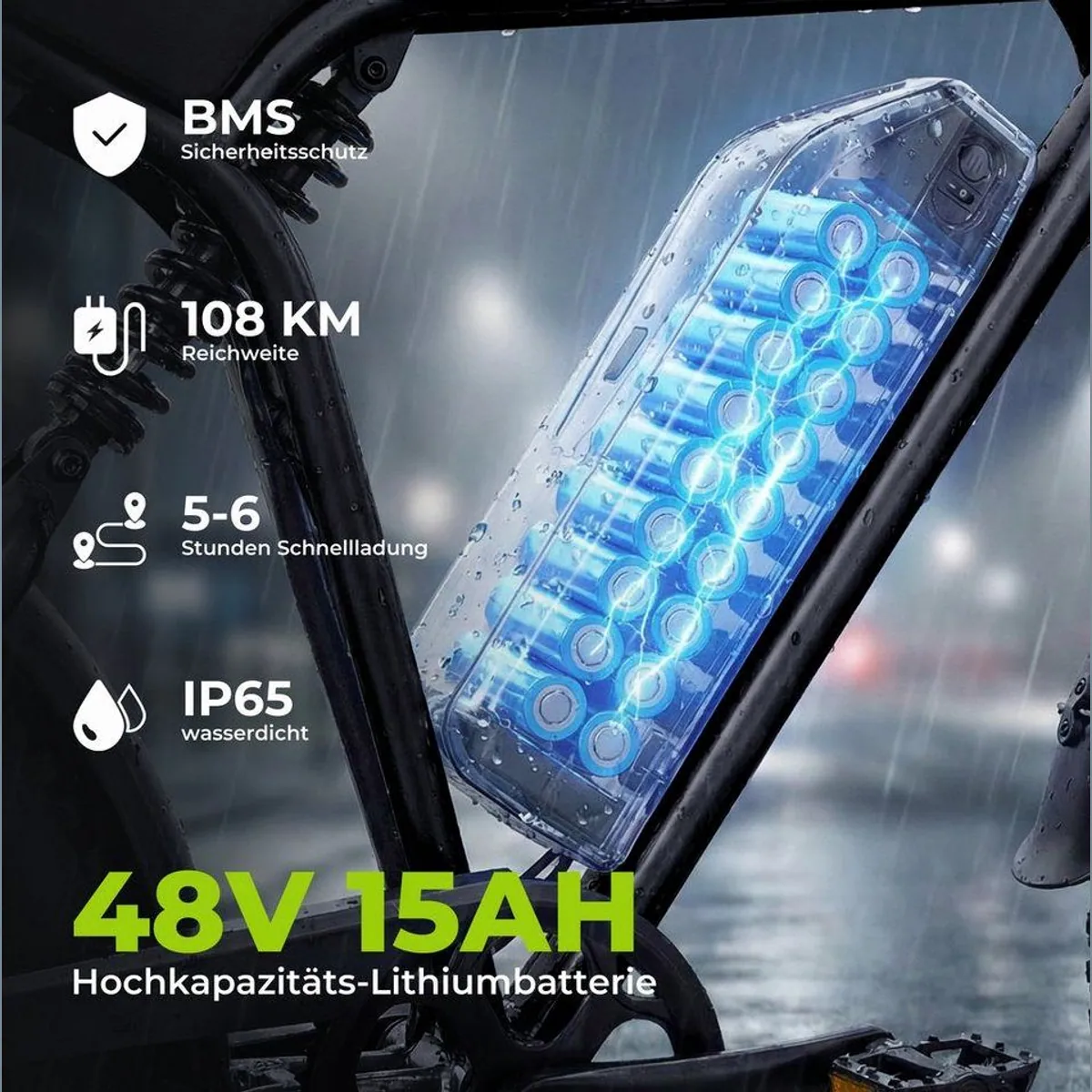 Vankel E-Bike Cityrad E6-3.0, kraftvoller Heckmotor, hohe Reichweite, komfortable Ausstattung 3