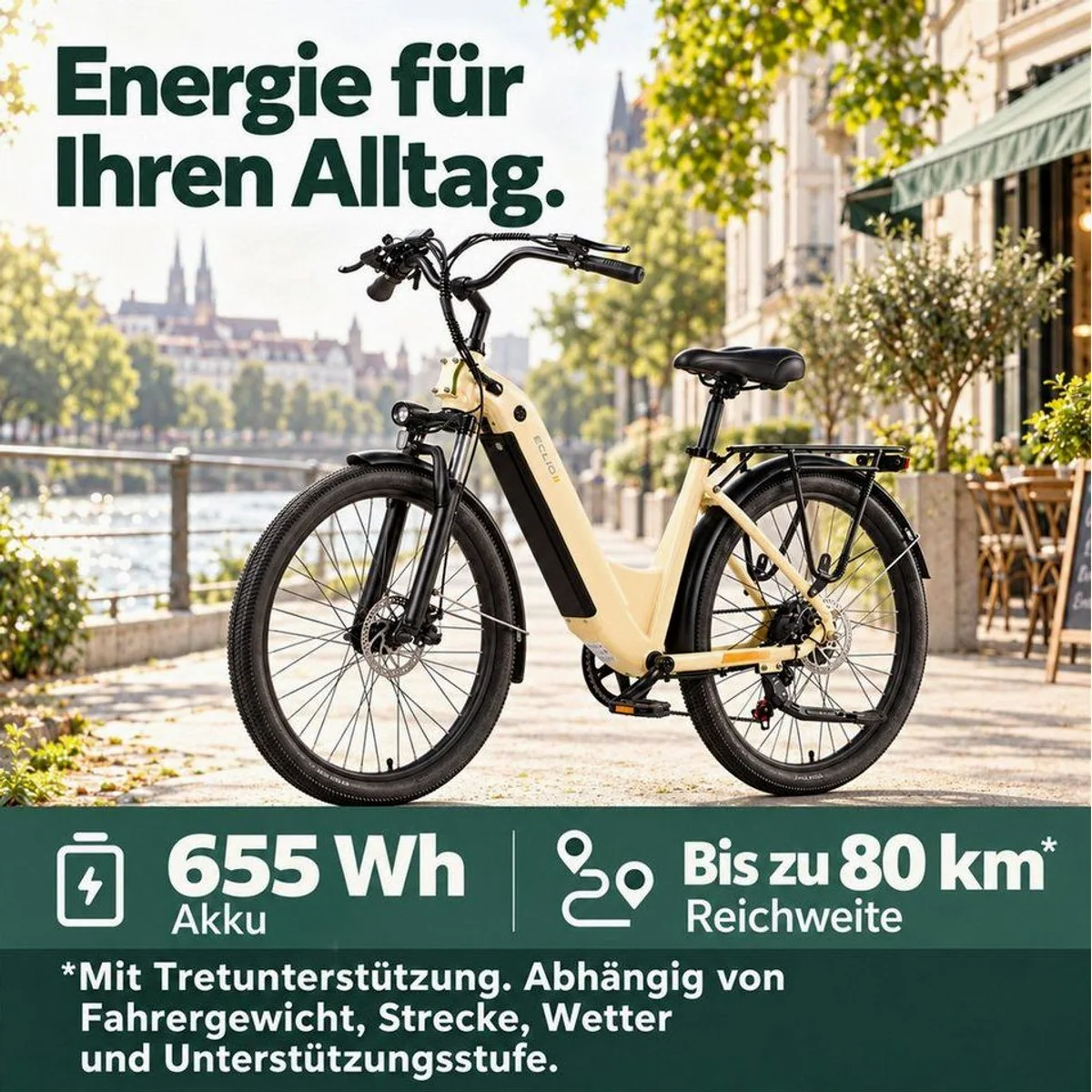 Vankel Eclio Otium 3 City-E-Bike, 250W Heckmotor, 120 km Reichweite, Shimano 7-Gang-Schaltung 4