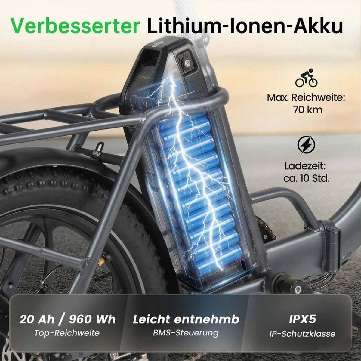 Vankel M1 E-Bike, kompakt, kraftvoll, faltbar 4