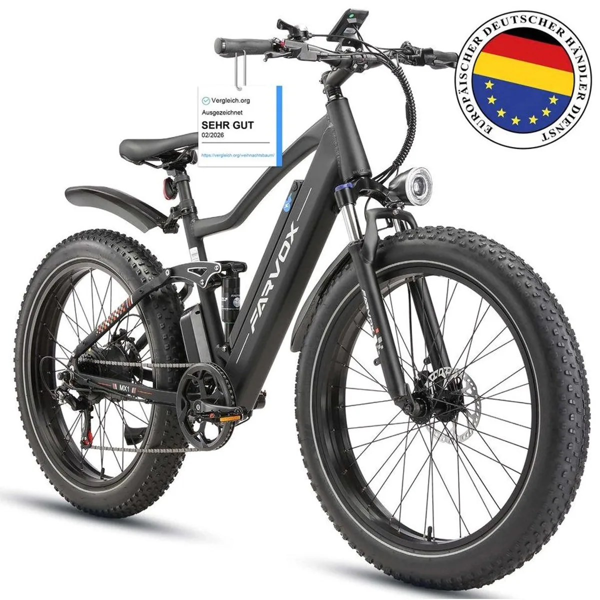 Vankel MX1 E-Bike, 624 Wh Akku, 25 km/h, 7-Gang Shimano — ideal für Pendler und Freizeit 2