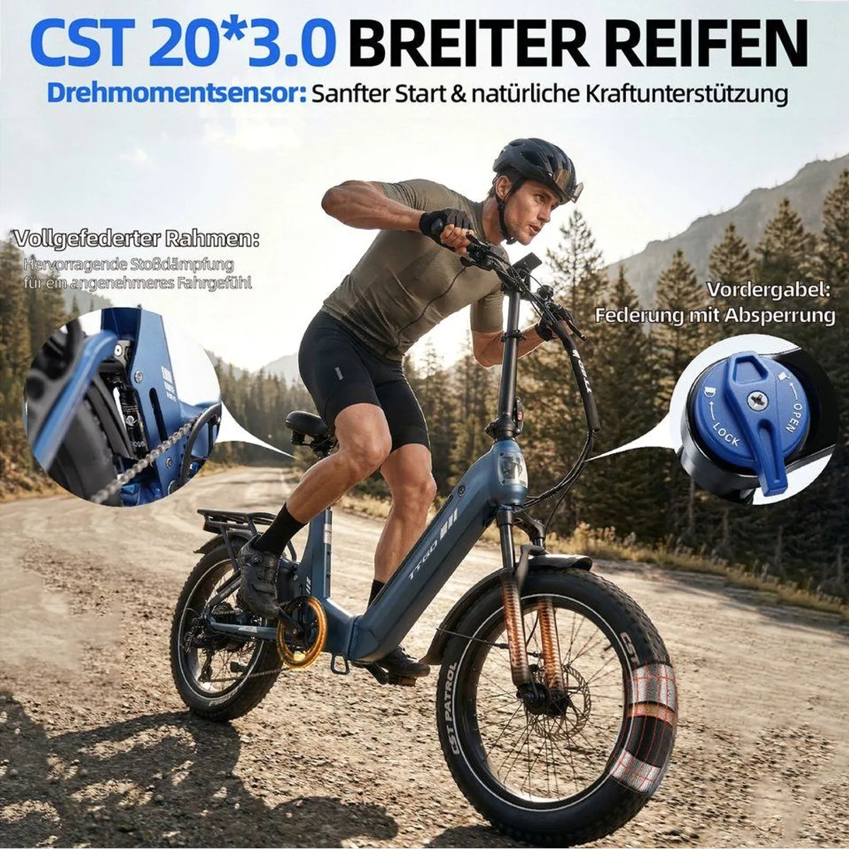 Vankel 20 Zoll Fully Klapprad, faltbar, 150 km Reichweite, 250 W Heckmotor 3