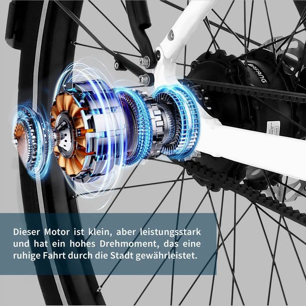 VECOCRAFT LUNA E-Bike, 28 Zoll, Heckmotor, 360 Wh — komfortabel, leistungsstark, wartungsarm 5