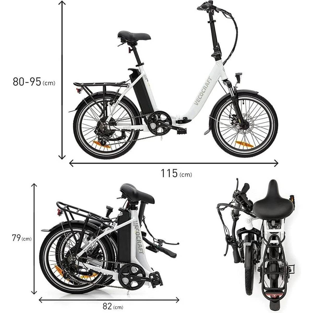 VECOCRAFT E-Pax 20 Zoll E-Bike, 7-Gang Shimano, 250W Heckmotor, 468Wh Akku 4