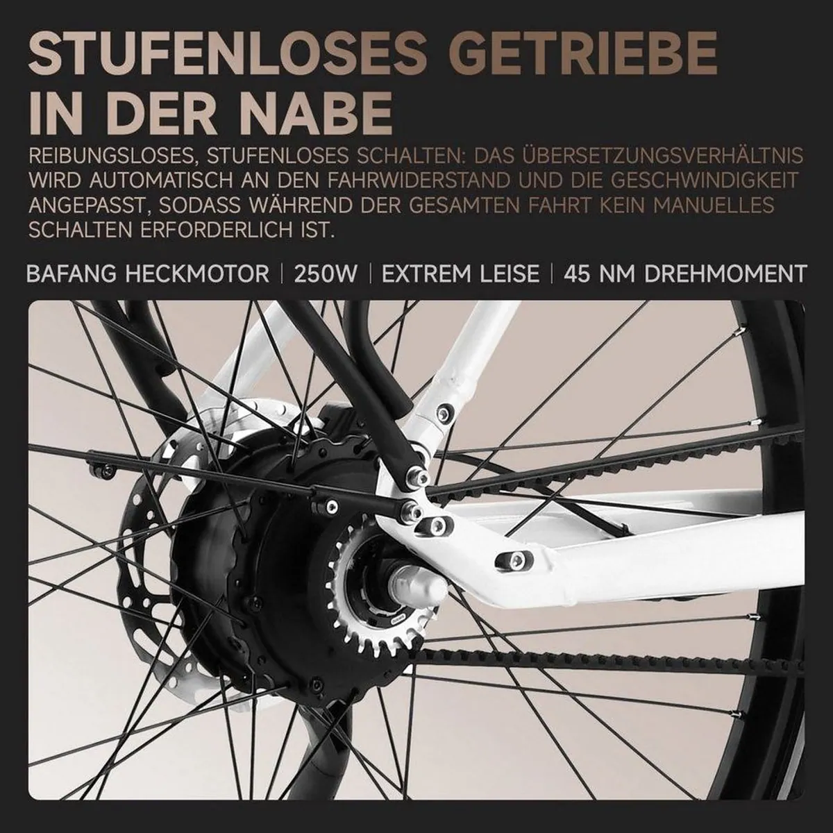 VECOCRAFT LUNA 2.0 E-Bike, Automatische 2-Gang-Schaltung, 45Nm Heckmotor, 360 Wh 2