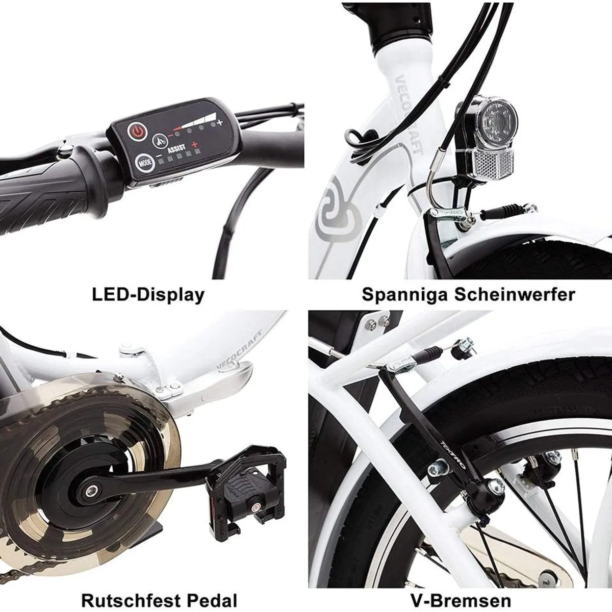 VECOCRAFT E-Bike Faltrad Nemesis 20 Zoll, 6-Gang, 250W Heckmotor, 50-90 km Reichweite 5