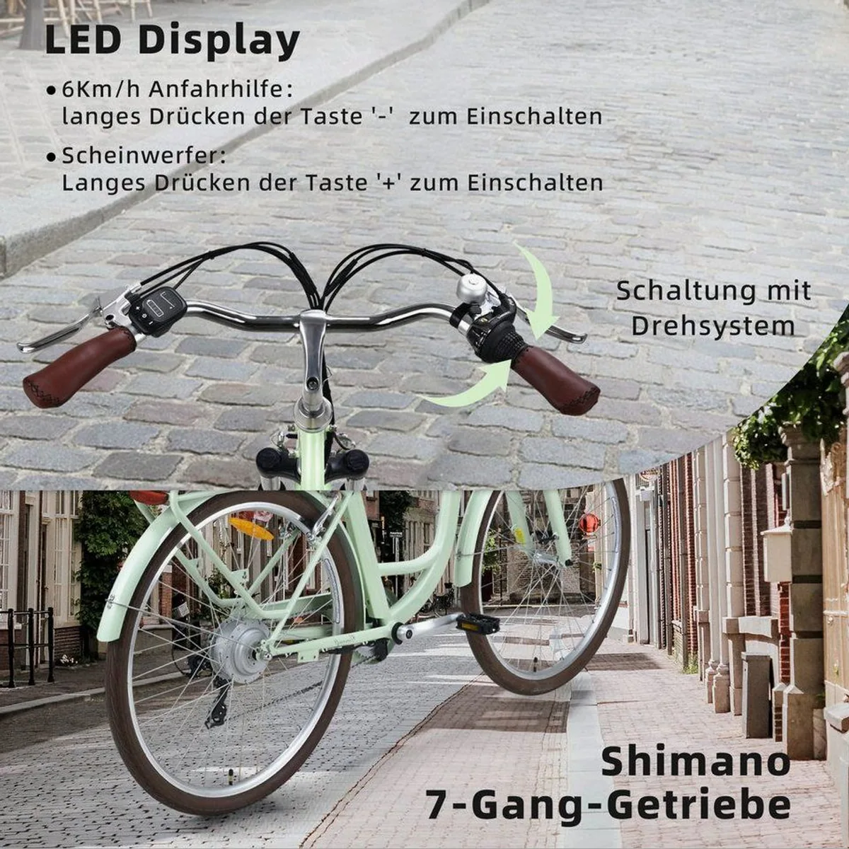 VECOCRAFT E-Bike Cityrad 28’’, 250W Motor, 36V 10Ah Akku, 7-Gang Shimano 2