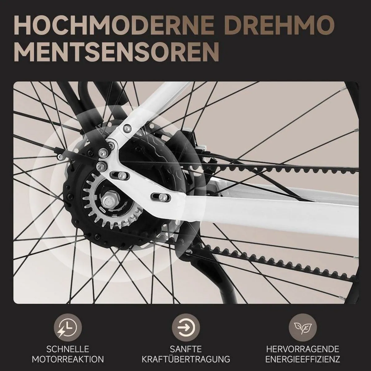VECOCRAFT LUNA 2.0 E-Bike, stufenloses Antriebssystem, GATES Riemenantrieb, 360Wh Akku 5