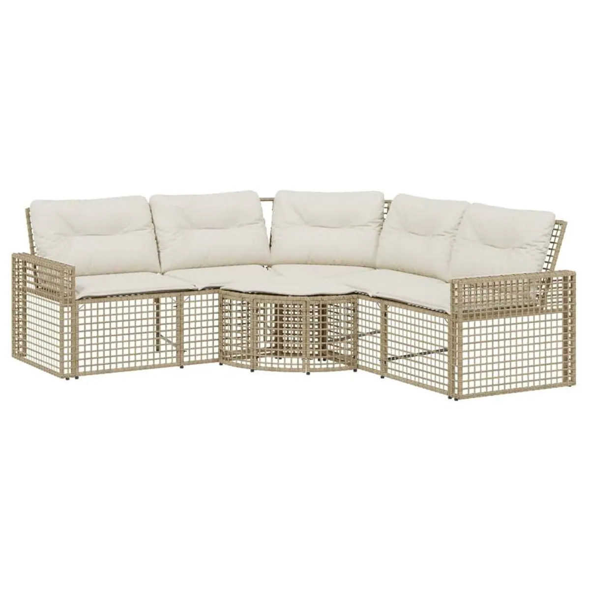 vidaXL Loungesofa L-Form, bequem mit Kissen und Fußhocker — witterungsbeständig, stabil, pflegeleicht