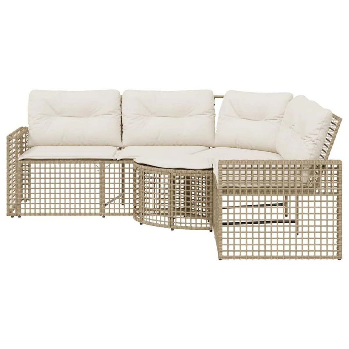 vidaXL Loungesofa L-Form, bequem mit Kissen und Fußhocker — witterungsbeständig, stabil, pflegeleicht 3