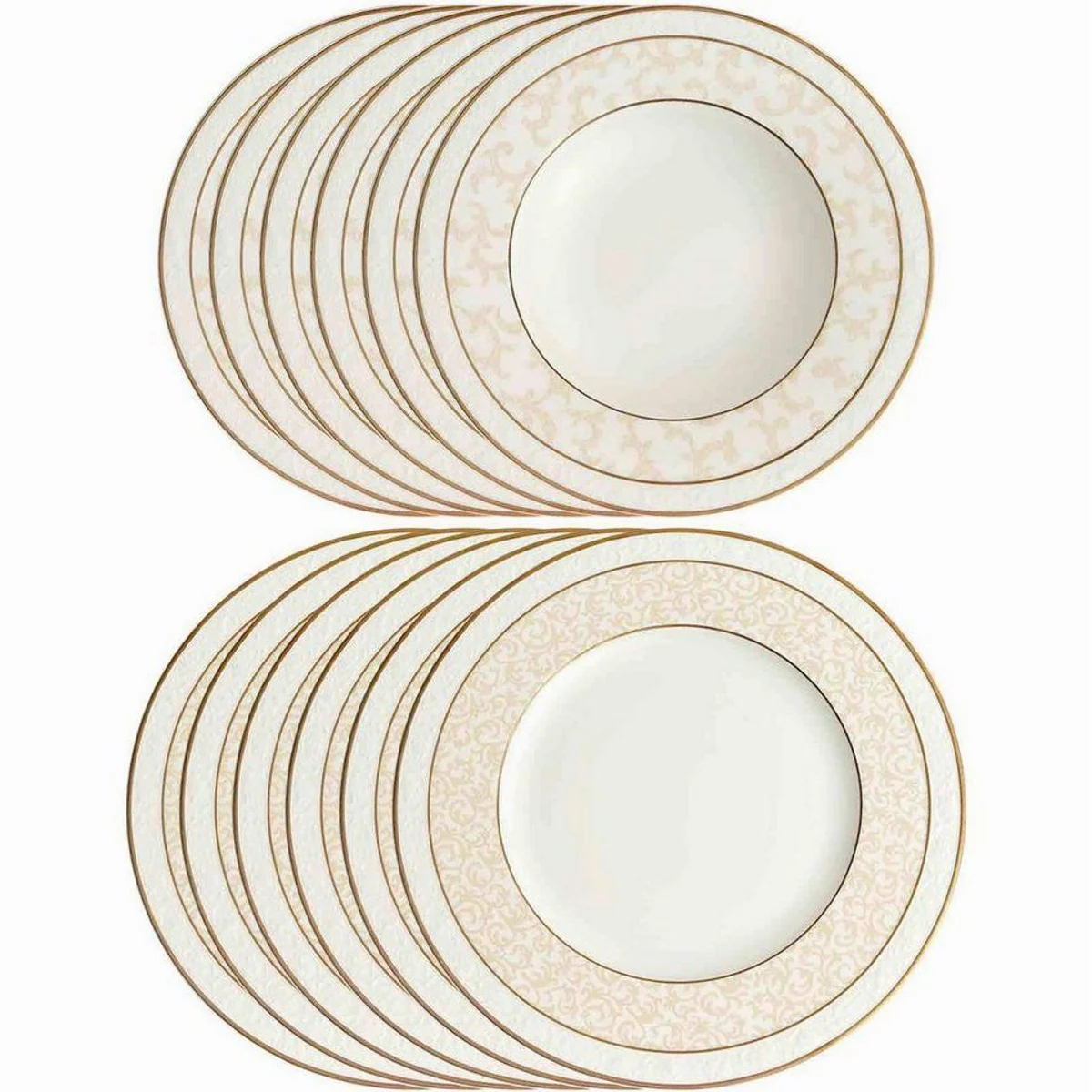 Villeroy & Boch Ivoire Tafelservice, 12-teilig, für 6 Personen, hochwertiges Porzellan