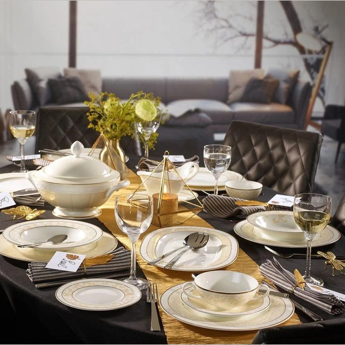Villeroy & Boch Ivoire Tafelservice, 12-teilig, für 6 Personen, hochwertiges Porzellan 3