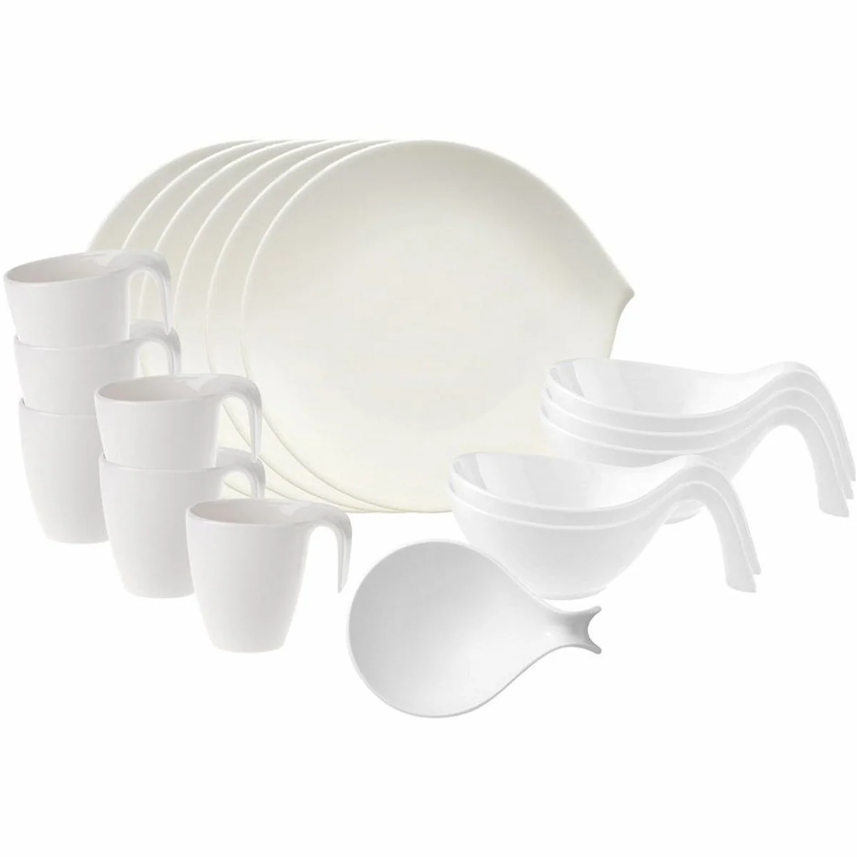 Villeroy & Boch Flow Brunch-Set, 18-teilig, für 6 Personen, aus Premium Porzellan