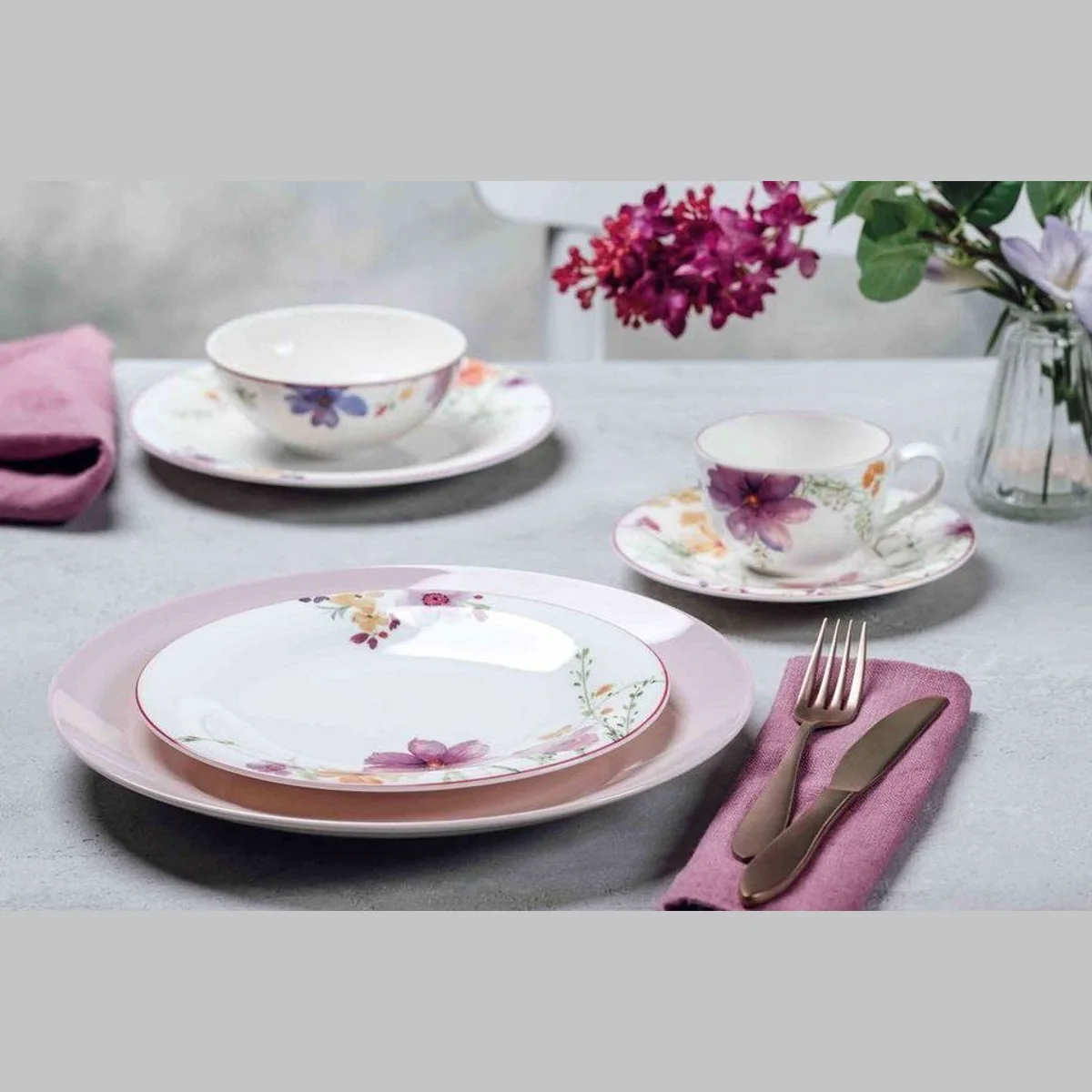 Villeroy & Boch Mariefleur Basic Geschirr-Set, 30-teilig, für 6 Personen, Porzellan 4