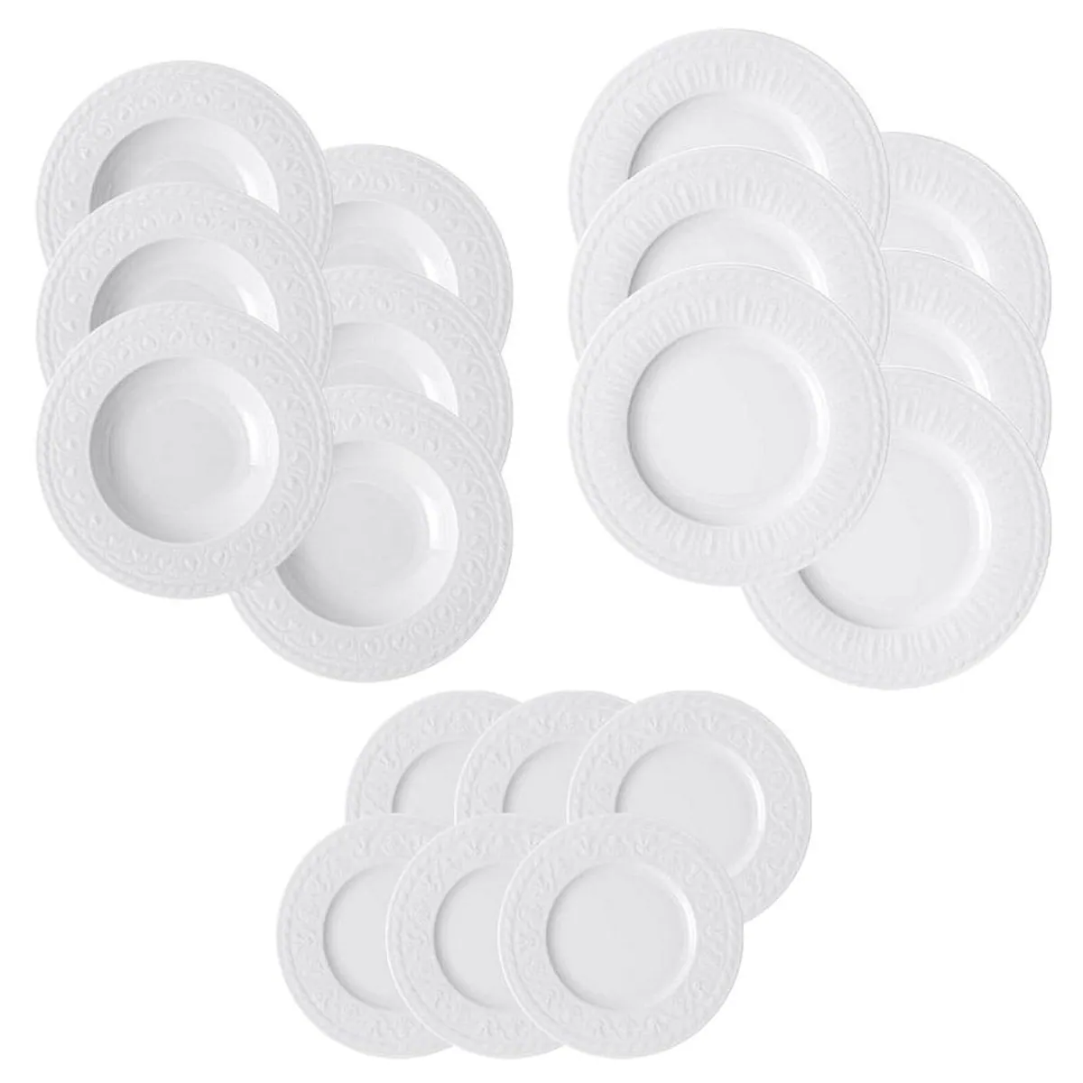 Villeroy & Boch Cellini Teller-Set, 18-teilig, für 6 Personen, edles Porzellan