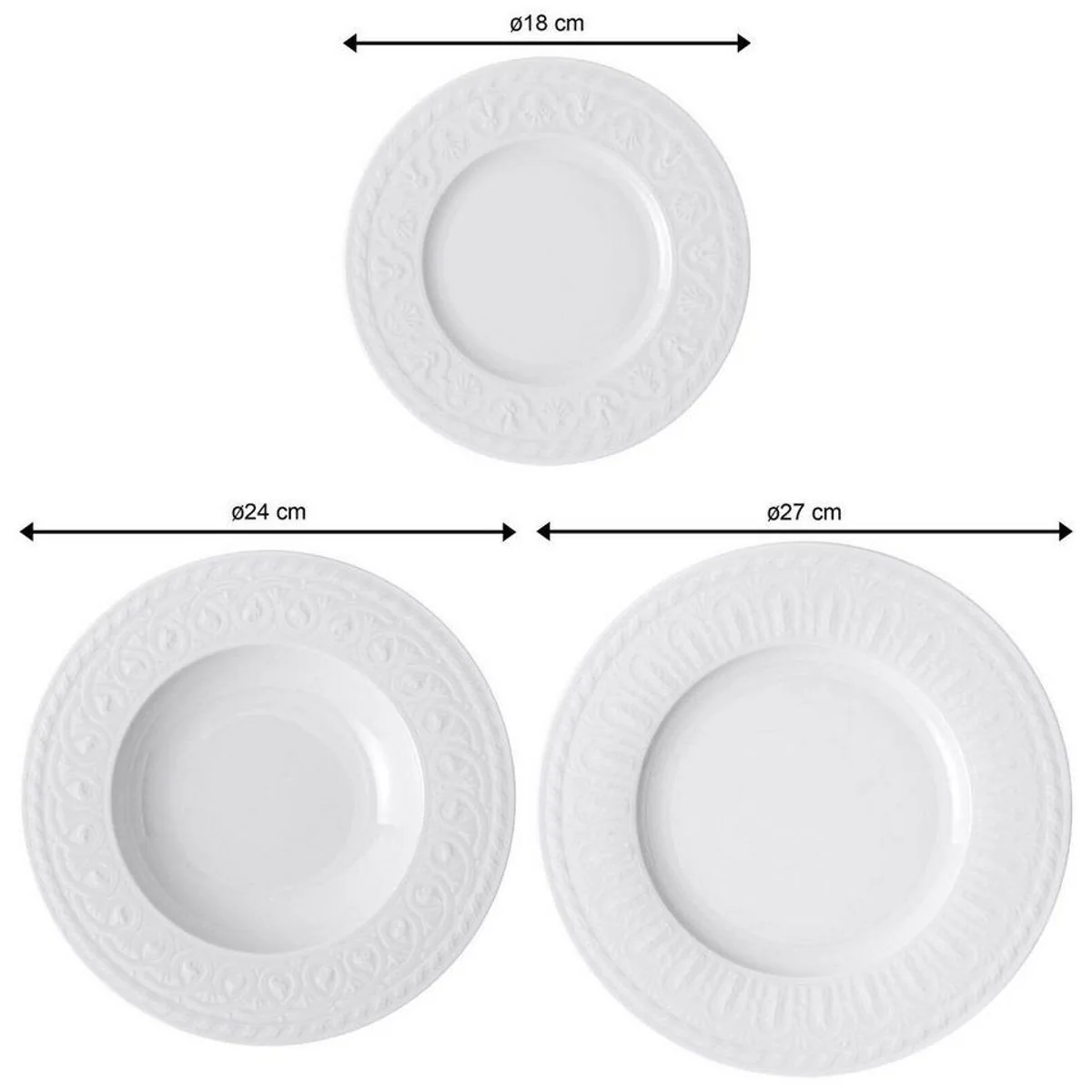 Villeroy & Boch Cellini Teller-Set, 18-teilig, für 6 Personen, edles Porzellan 2