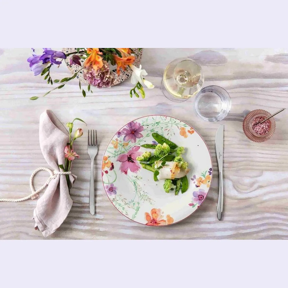 Villeroy & Boch Mariefleur Basic Teller-Set, 18-teilig, elegantes Blumendekor 5