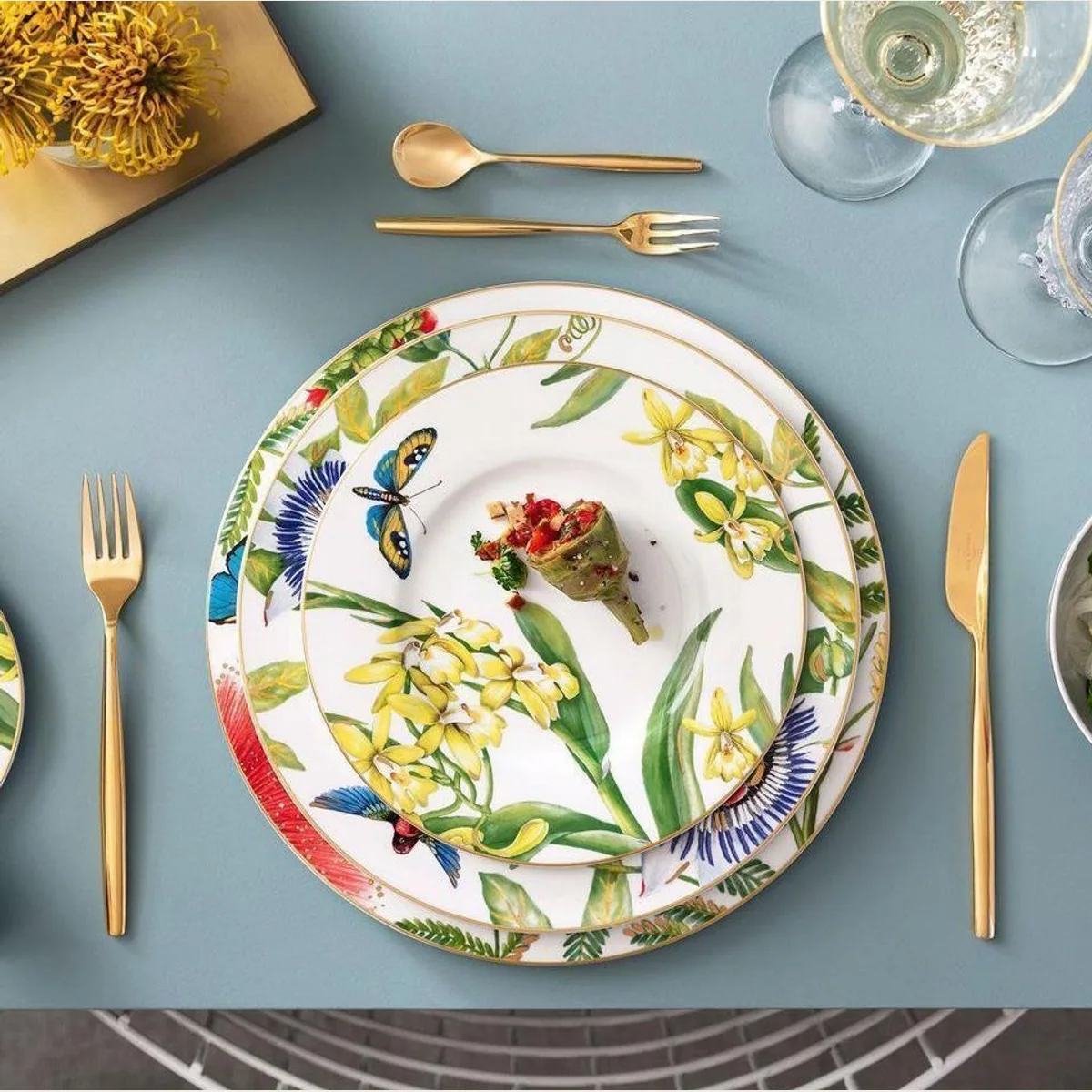Villeroy & Boch Amazonia Tafelservice, 18-teilig, für 6 Personen — Exotisches Design, Spülmaschinenfest, Premium Bone Porcelain 3