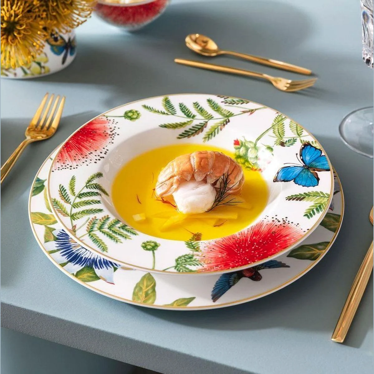 Villeroy & Boch Amazonia Tafelservice, 18-teilig, für 6 Personen — Exotisches Design, Spülmaschinenfest, Premium Bone Porcelain 4