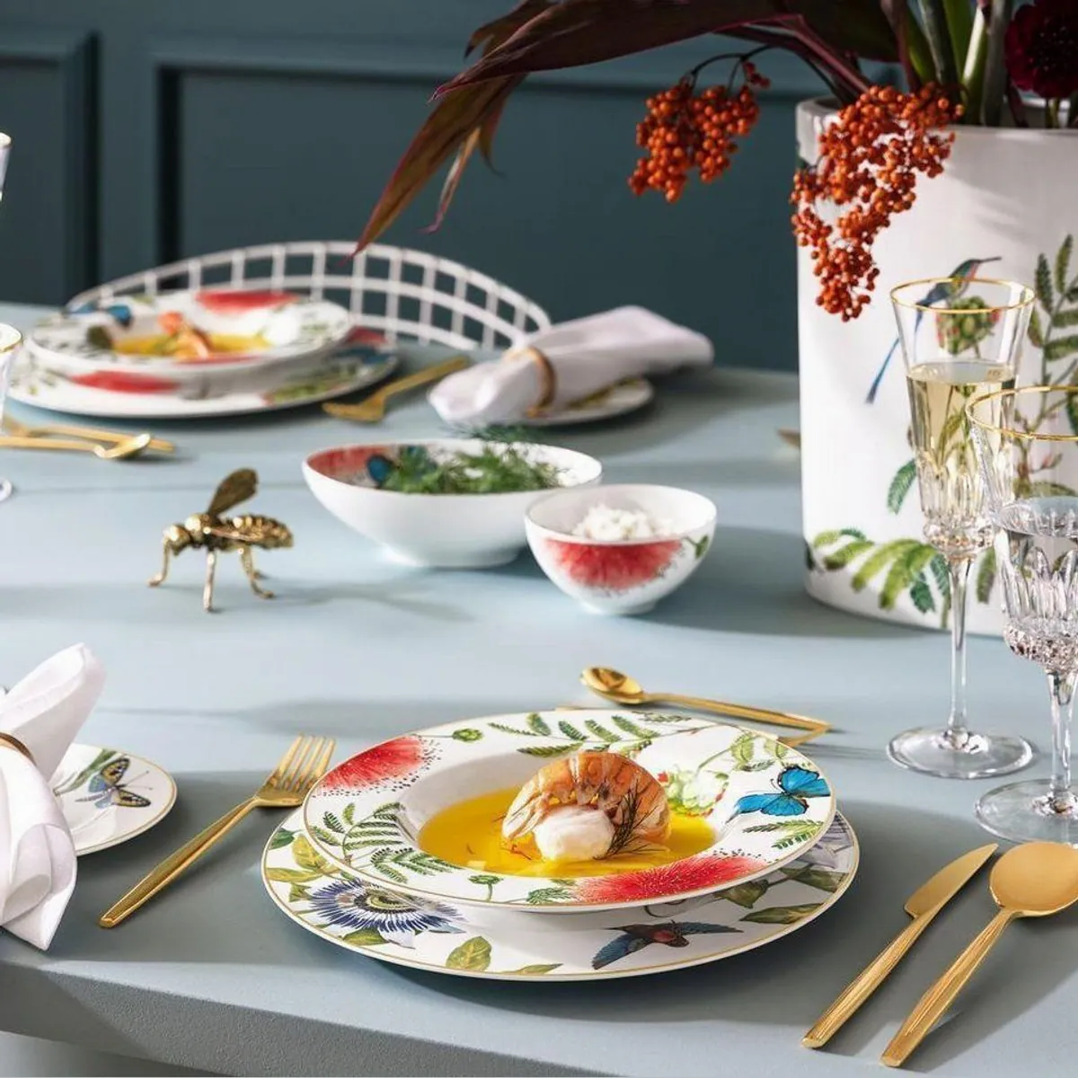 Villeroy & Boch Amazonia Tafelservice, 18-teilig, für 6 Personen — Exotisches Design, Spülmaschinenfest, Premium Bone Porcelain 5