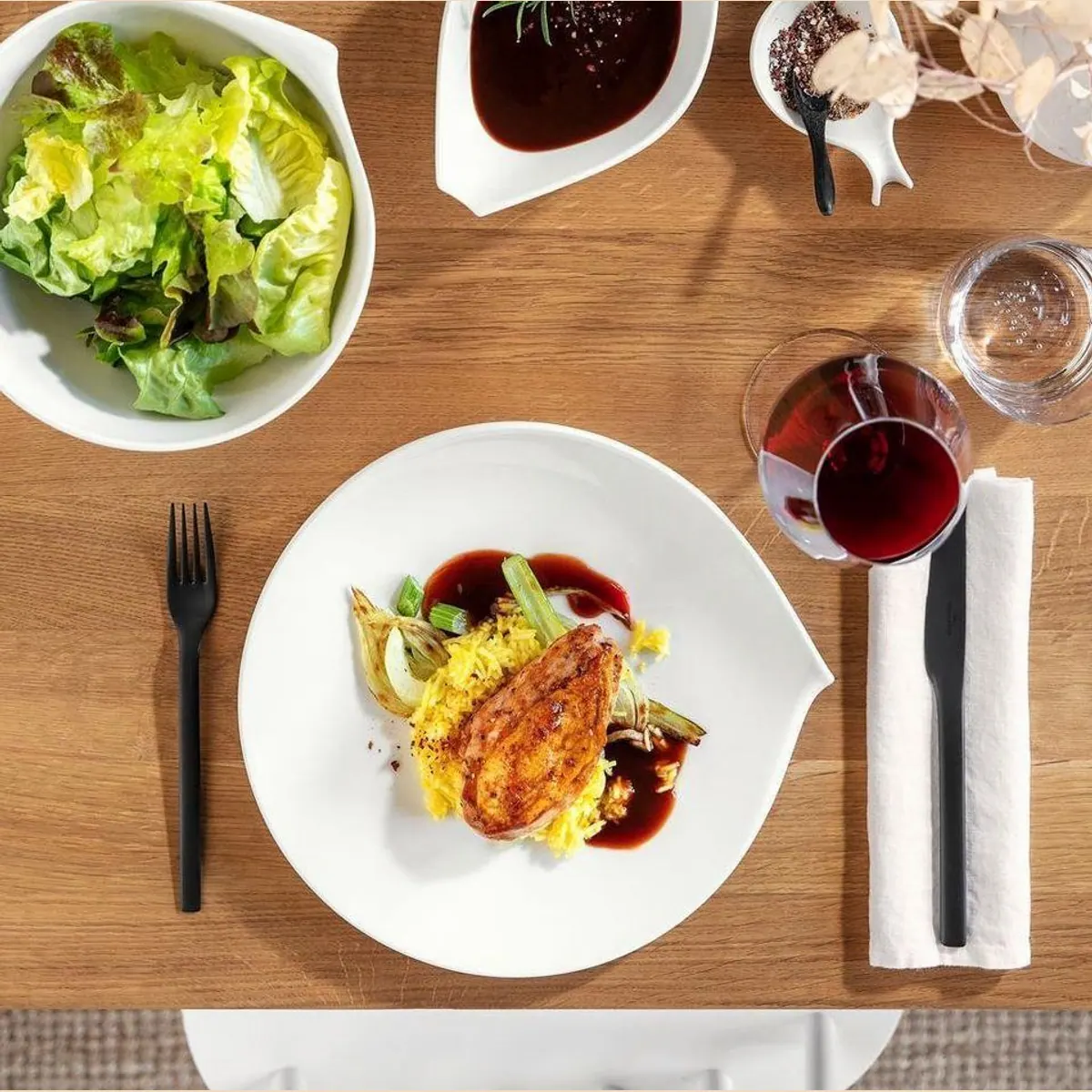 Villeroy & Boch Flow Teller-Set, 12-teilig, für 6 Personen, hochwertiges Porzellan 4