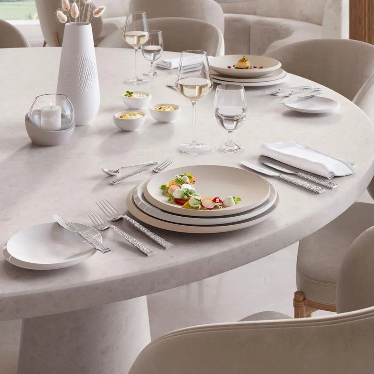 Villeroy & Boch NewMoon Tafelservice 12-tlg., asymmetrisches Design, spülmaschinenfest 3