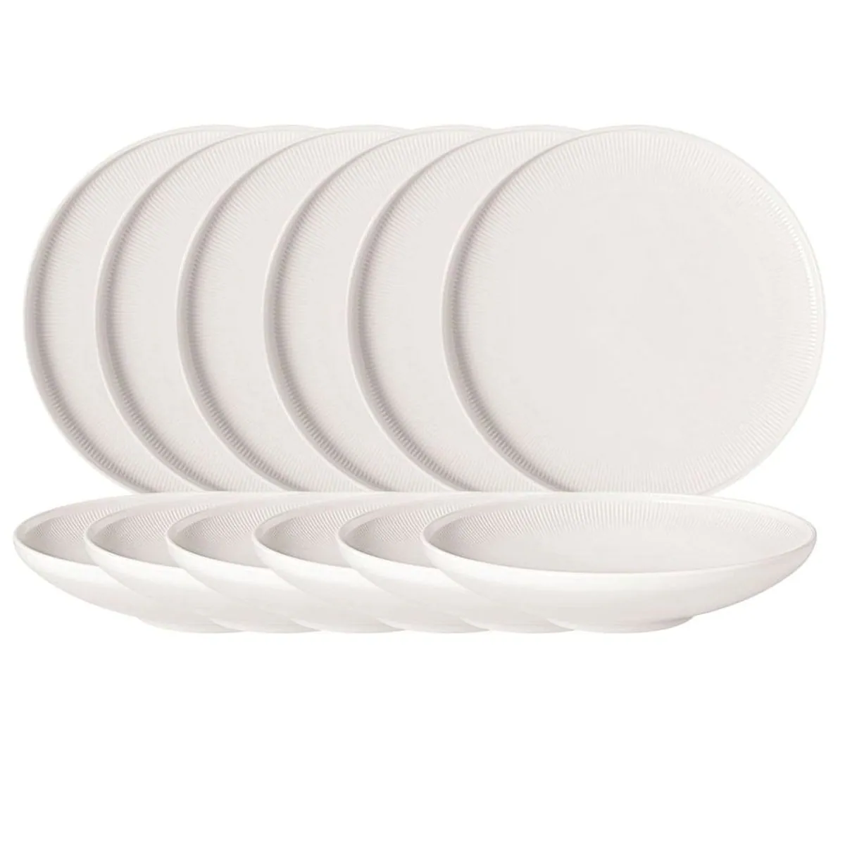 Villeroy & Boch Afina Tafelset 12tlg, elegantes Design, pflegeleicht, vielseitig kombinierbar