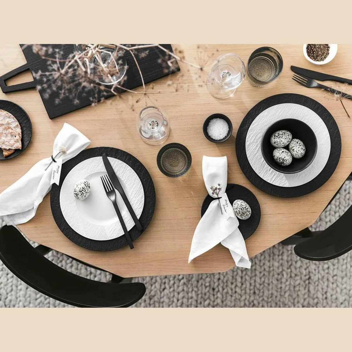 Villeroy & Boch Manufacture Rock Tafelset 12tlg, modernes Design, vielseitig kombinierbar 4