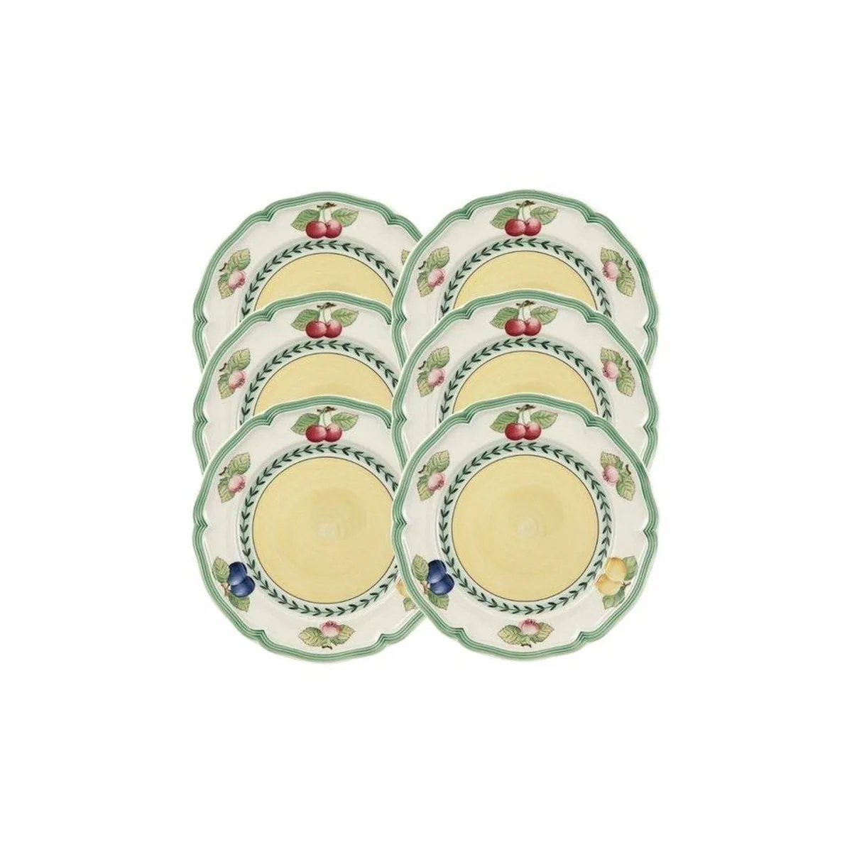 Villeroy & Boch French Garden Fleurence Frühstücksteller, 21cm, Set 6 — farbenfrohes Design, spülmaschinenfest, mikrowellengeeignet
