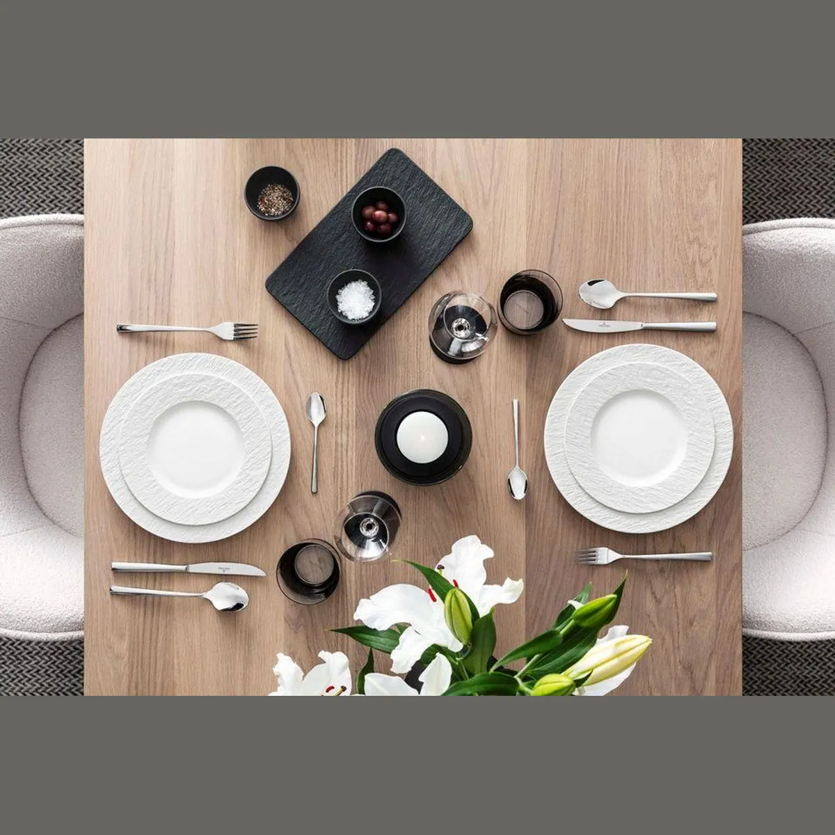 Villeroy & Boch Geschirr-Set Manufacture Rock blanc, modernes Design, 18-teilig 3