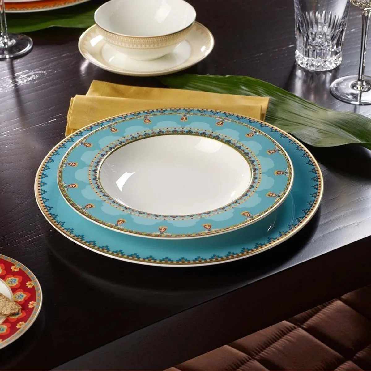 Villeroy & Boch Suppenteller Samarkand Aquamarin, elegantes Design, spülmaschinenfest — 6er Set 2