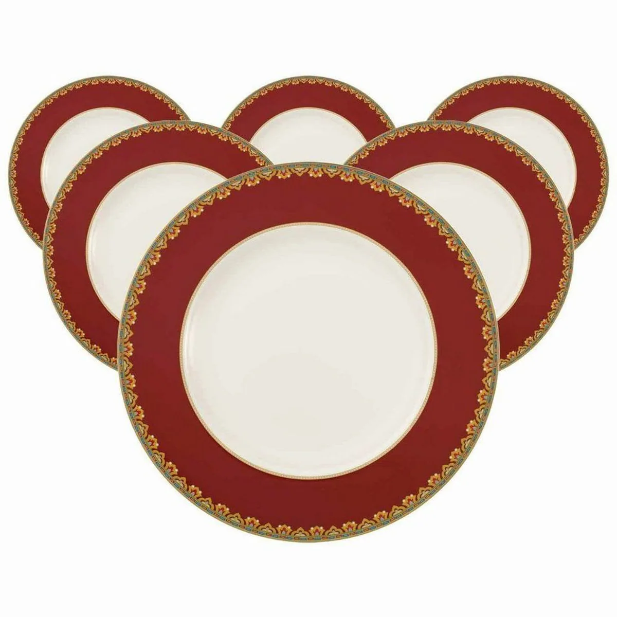 Villeroy Samarkand Rubin Speiseteller, elegantes 6er Set – Ø 27,7 cm