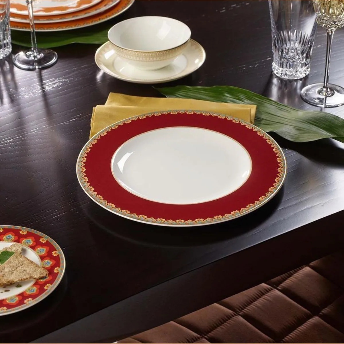 Villeroy Samarkand Rubin Speiseteller, elegantes 6er Set – Ø 27,7 cm 2