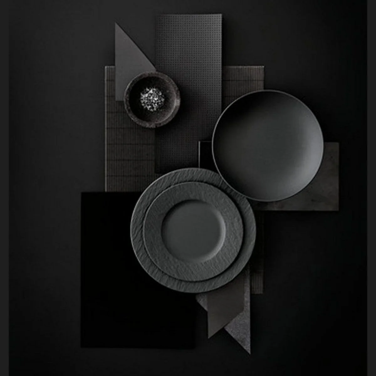 Villeroy & Boch Manufacture Rock Teller-Set, 12-tlg, für 4 Personen, hochwertiges Porzellan 4