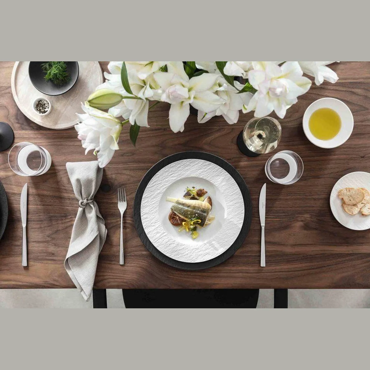 Villeroy & Boch Manufacture Ice Tafelservice, 18-teilig, für 6 Personen, Elegantes Design 2