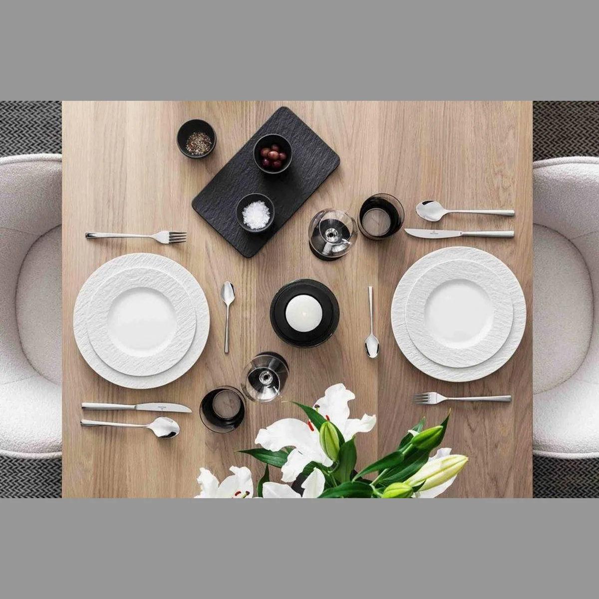 Villeroy & Boch Manufacture Ice Tafelservice, 18-teilig, für 6 Personen, Elegantes Design 3