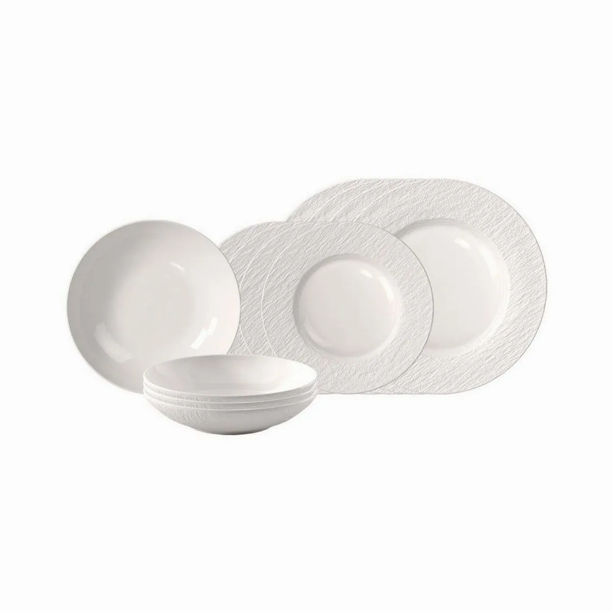 Villeroy & Boch Manufacture Ice Tafelservice, modernes Design, spülmaschinenfest, mikrowellengeeignet