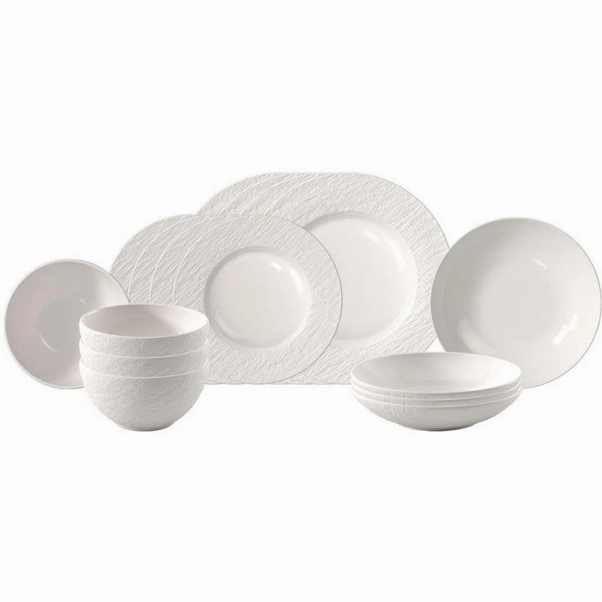 Villeroy & Boch Manufacture Ice Tafelservice, 16-teilig, für 4 Personen, elegantes Design