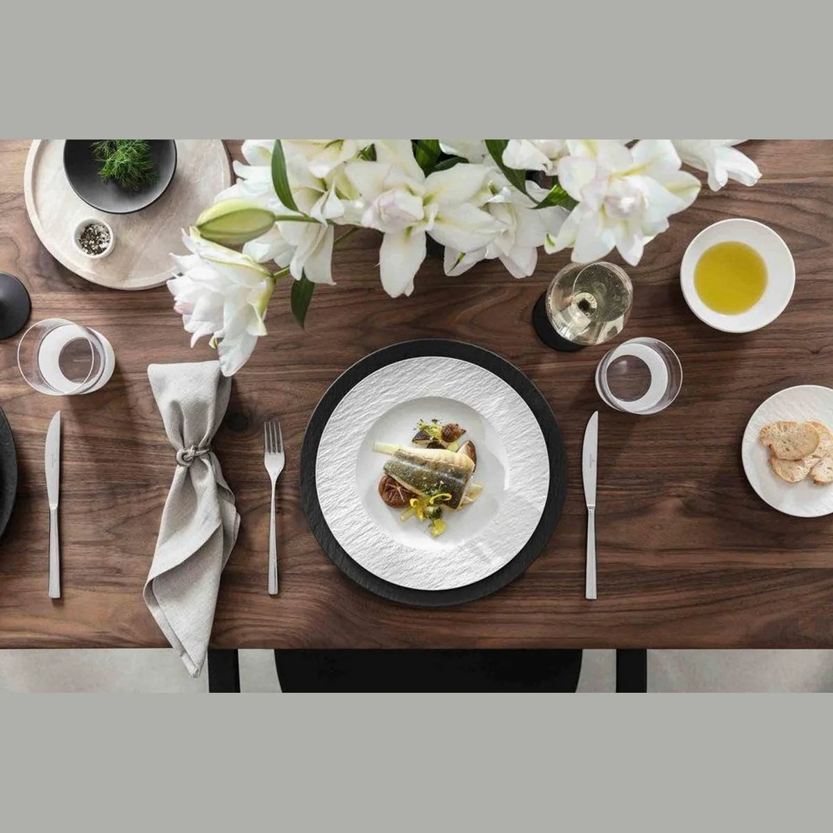 Villeroy & Boch Manufacture Ice Tafelservice, 16-teilig, für 4 Personen, elegantes Design 3