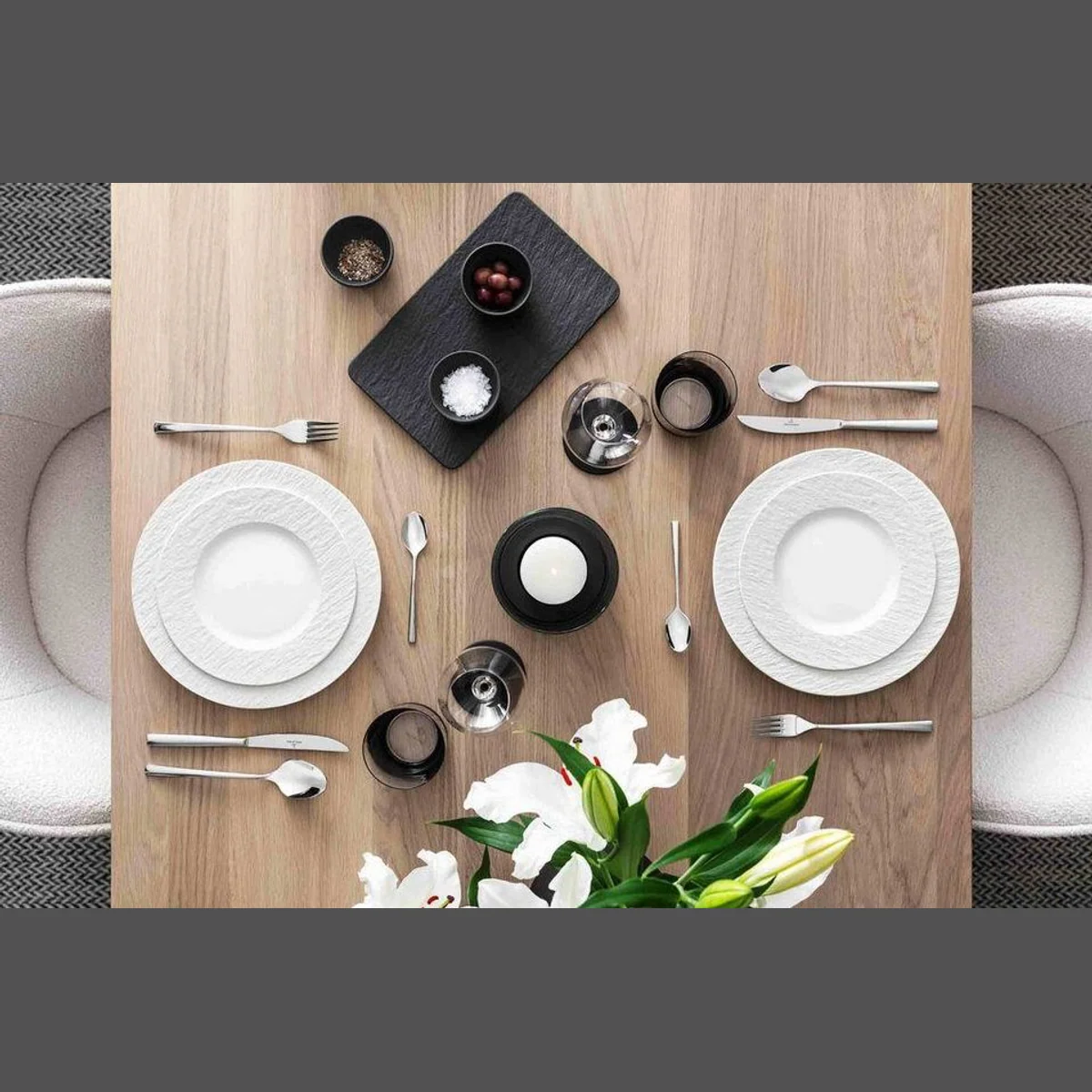 Villeroy & Boch Manufacture Ice Tafelservice, 16-teilig, für 4 Personen, elegantes Design 4