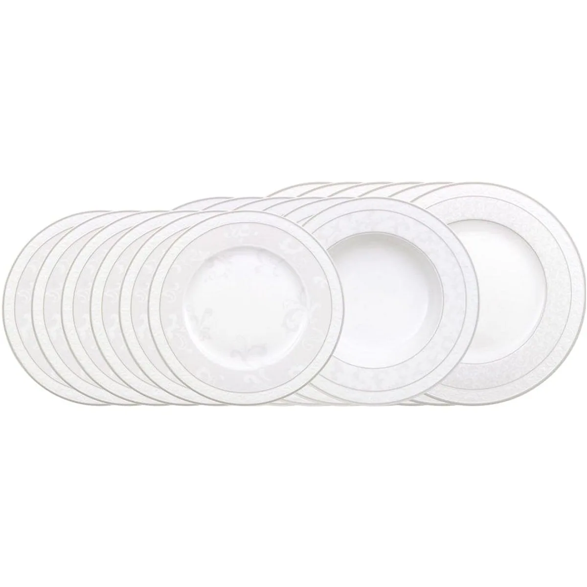 Villeroy & Boch Gray Pearl Kombiservice, elegantes Porzellan-Set für 6 Personen