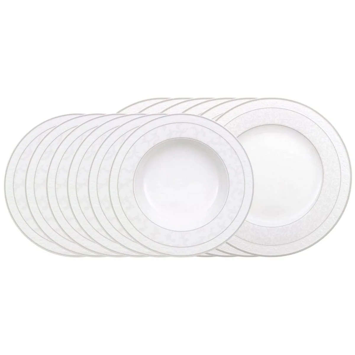 Villeroy & Boch Gray Pearl Tafelservice, elegantes Design, 12-teilig für 6 Personen