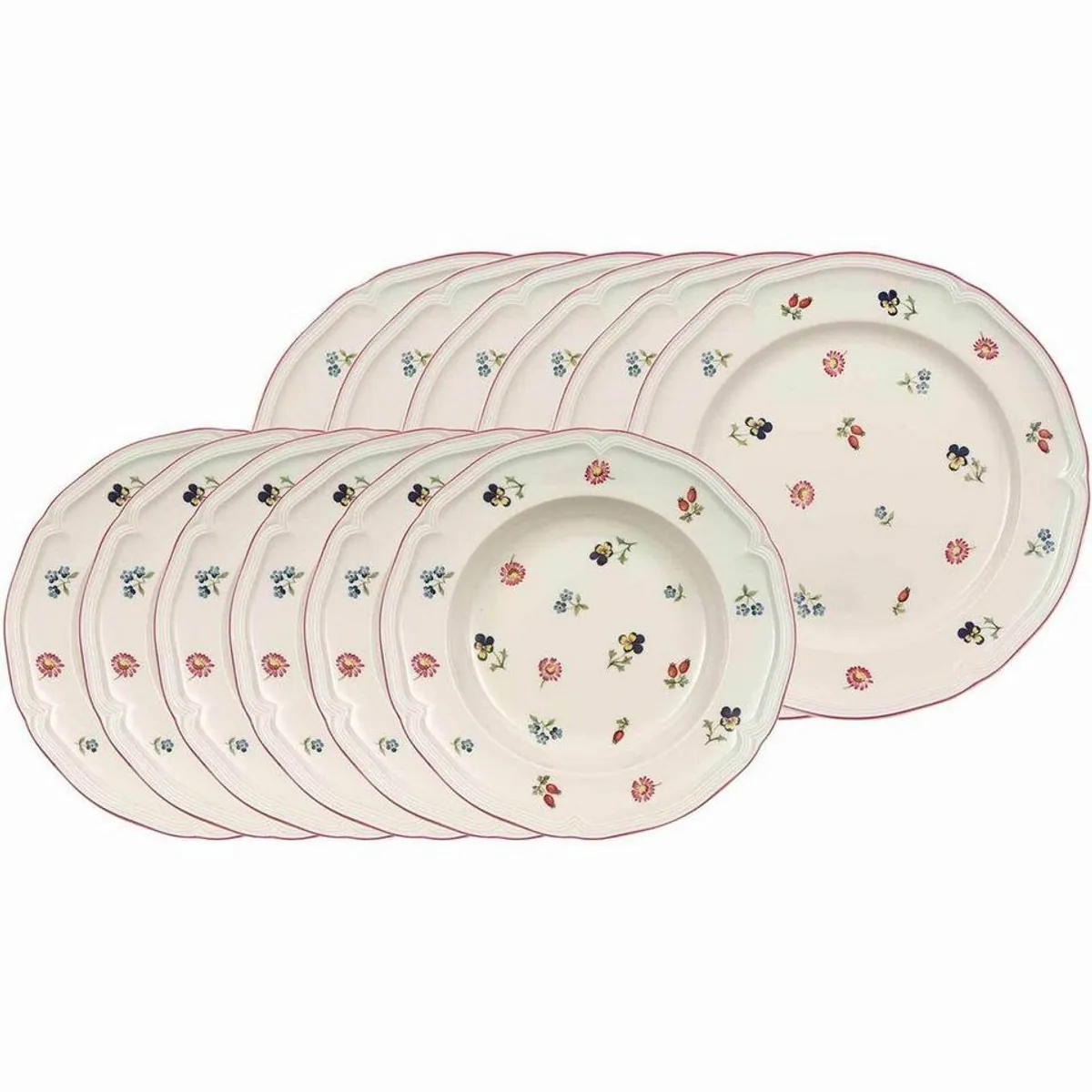 Villeroy & Boch Petite Fleur Tafelservice, romantisches Design, spülmaschinenfest, 12-teilig