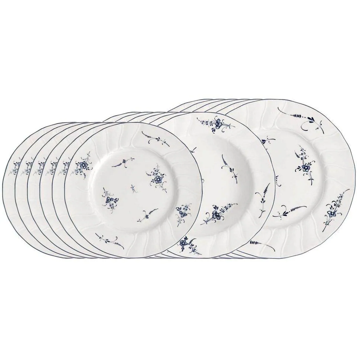Villeroy & Boch Vieux Luxembourg Teller-Set, 18-teilig für 6 Personen, hochwertiges Porzellan