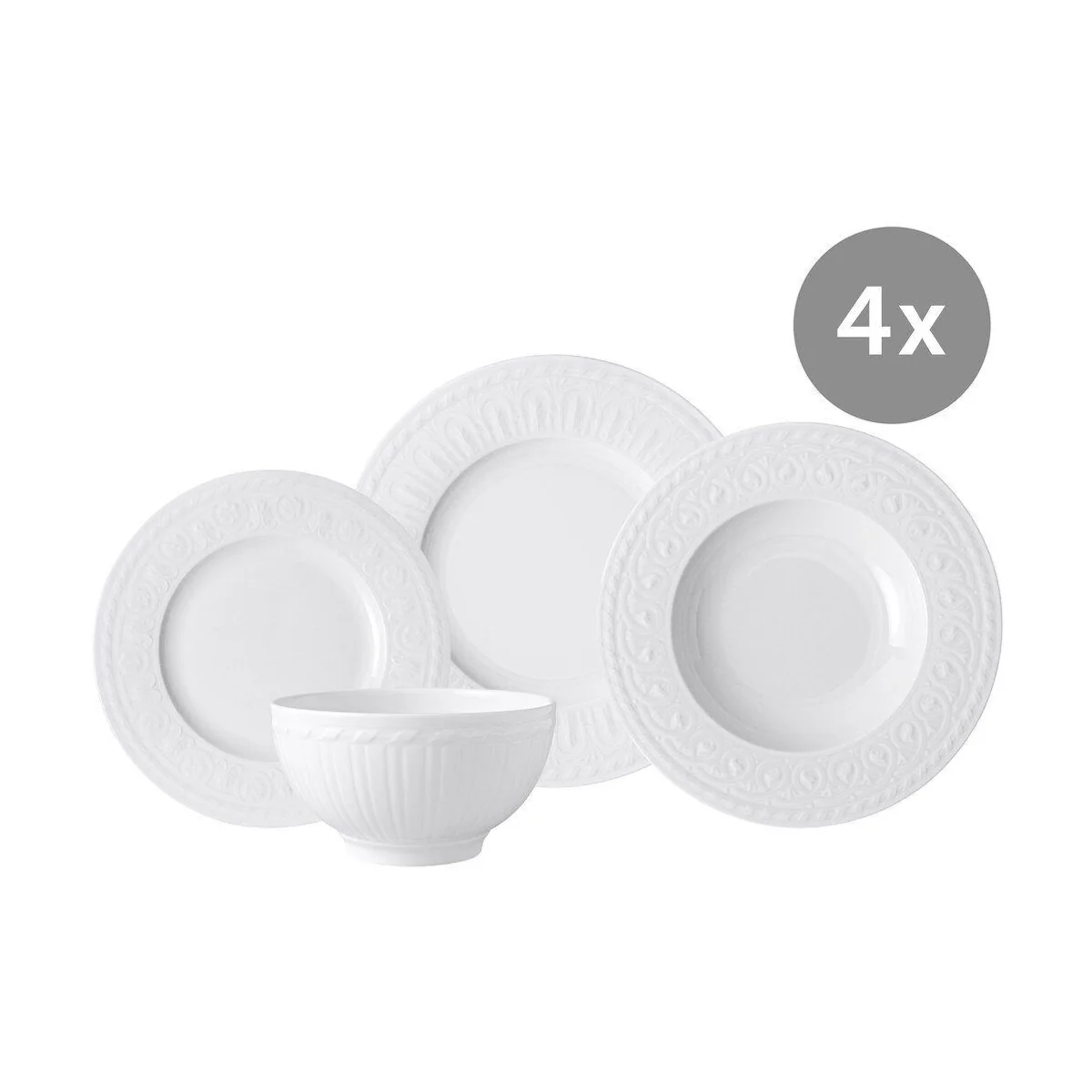 Villeroy & Boch Cellini Set, 16-teilig, inklusive Speiseteller und Bol
